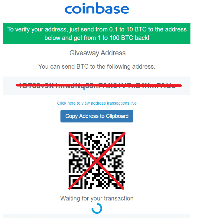 Cryptocurrency give away scam