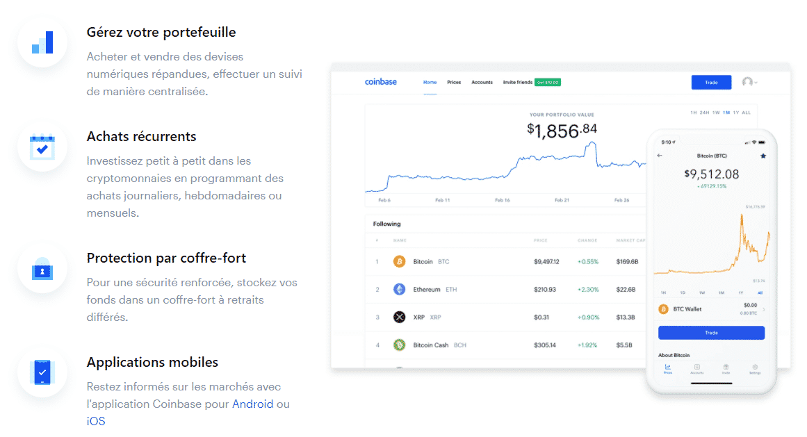 Services de Coinbase